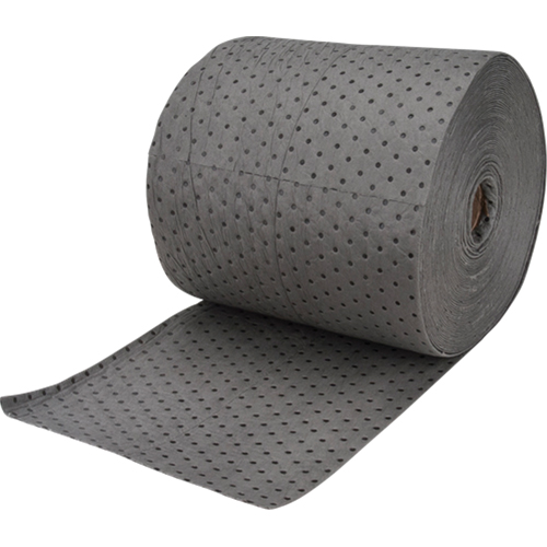 Produits de sécurité Zenith SEI967 Rouleaux absorbants en fibres fines de calibre industriel, Lourd, 150' lo x 15" la, Absorption 35 gal.