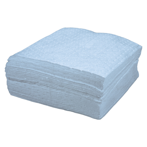 Zenith Safety Products SEJ187 Premium Blue Bonded Sorbent Pads, Oil Only, 15" x 17", 8 gal. Absorbancy
