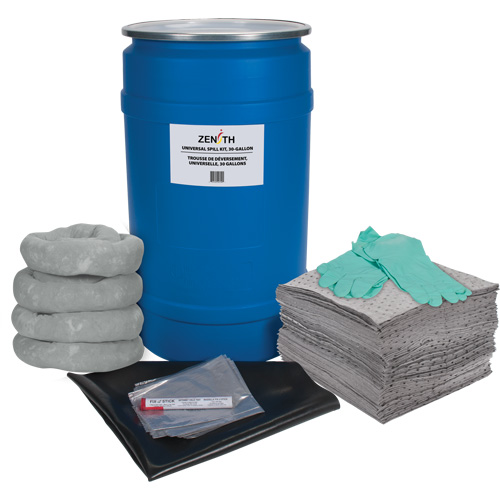 Zenith Safety Products SHP040 Shop Spill Kit, Universal, Drum, 30 US gal. Absorbancy