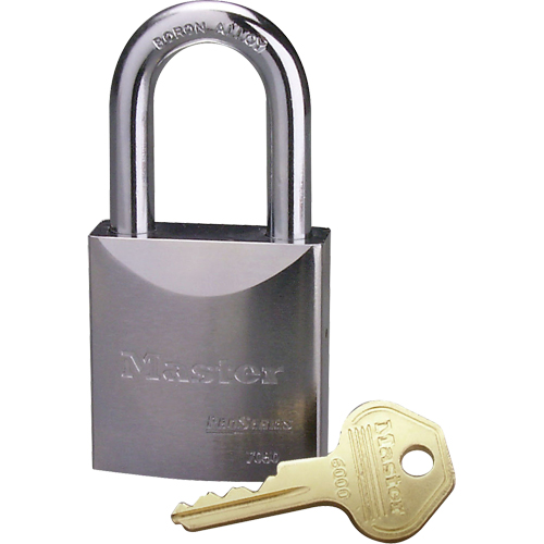 Master Lock 7050 Padlocks, Silver, Keyed Different, Hardened Steel, 2" Width