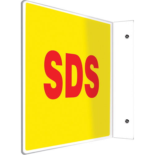 Accuform NMC PSP452 Enseigne Projection  SDS , 8" x 12", Plastique, Anglais