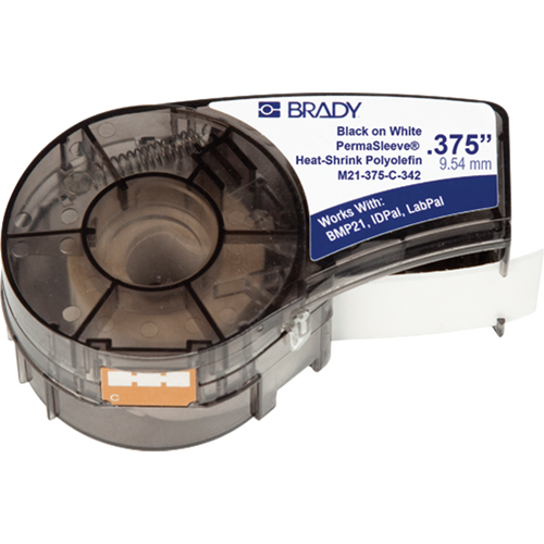 Brady M21-375-C-342-YL M21 Wire Marker Sleeves, Polyolefin, 0.375" L x 84" H, Yellow