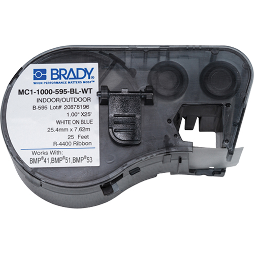 Brady M4C-1000-595-BL-WT Label Maker Cartridge, White