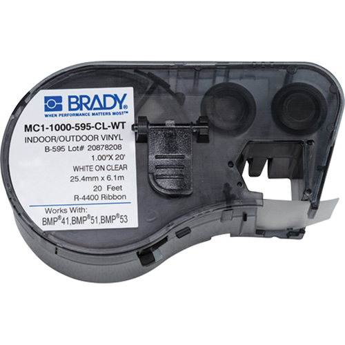 Brady M4C-1000-595-CL-WT Label Maker Cartridge, White