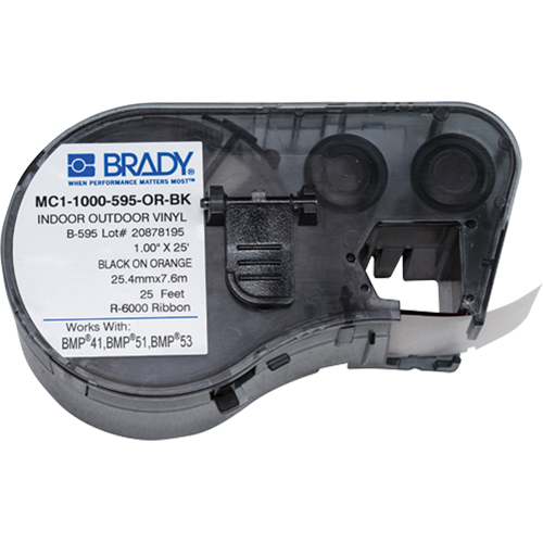 Brady M4C-1000-595-OR-BK Label Maker Cartridge, Black