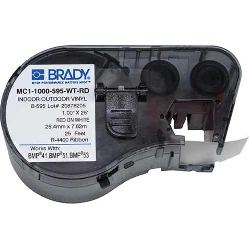 Brady M4C-1000-595-WT-RD Cartouche pour imprimante d'&eacute;tiquettes, Rouge