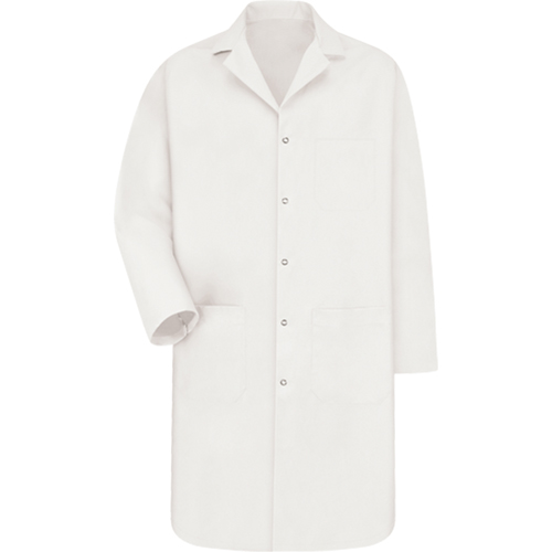 Red Kap KP18WH-RG-XL Lab Coat, Poly-Cotton, X-Large, White
