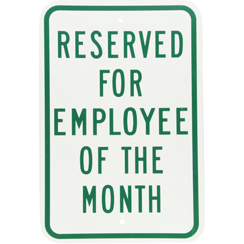 accuform signs designated parking sign reserved for the employee employee of the month parking signs