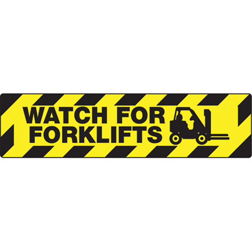 Accuform Signs PSD650 "Watch For Forklifts" Skid-Gard Floor Sign, Adhesive, English with Pictogram