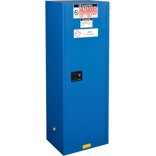 Justrite 862228 Armoires &eacute;troite pour rangement de mati&egrave;res dangereuses Sure-Grip Ex, 22 gal., 23,25" x 65" x 18"