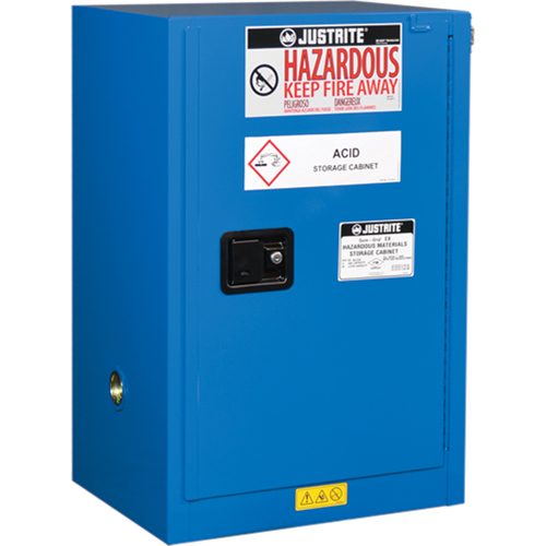 Justrite 8612282 ChemCor&reg; Lined Hazardous Material Compac Safety Cabinets, 12 gal., 23.25" x 35" x 18"