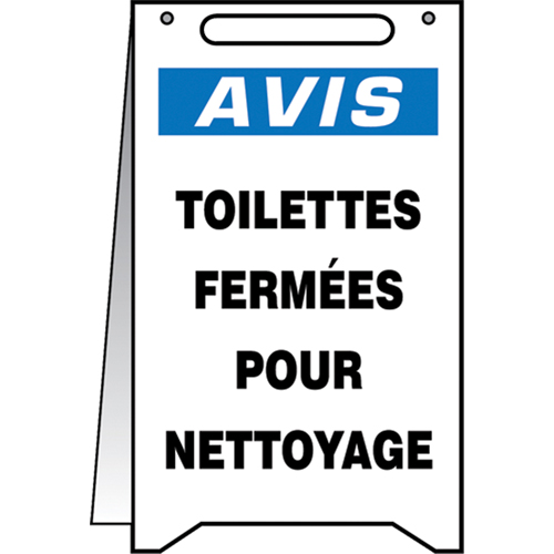Accuform Signs FRMF114 Panneaux Fold-Ups  Toilettes ferm&eacute;e pour nettoyage , Français