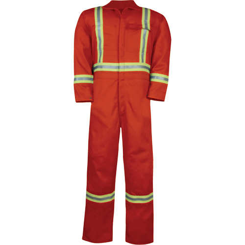 Big Bill 1325US7-R-ORA-L Unlined Hi-Vis Coveralls, Size Large, Orange