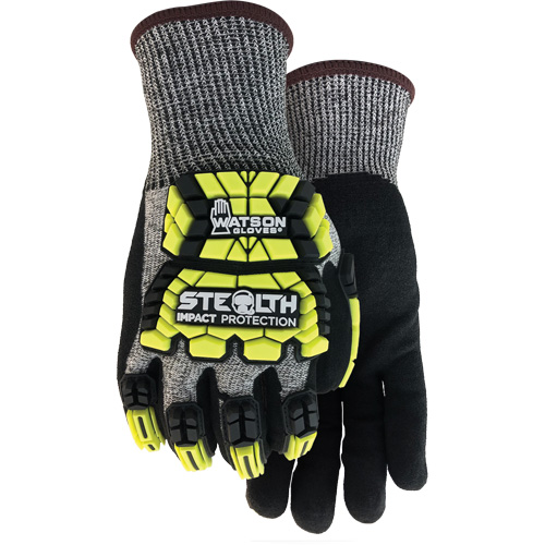 Watson Gloves 353TPR-L Stealth Hellcat Impact Gloves, Large, HPPE Palm, Knit Wrist Cuff