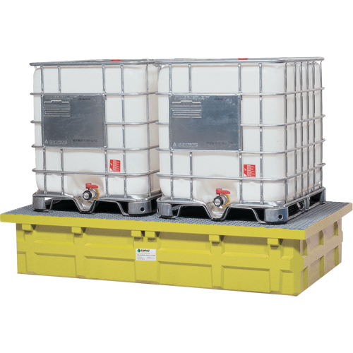 Enpac 5482-YE Double IBC Low-Top Without Drain, 385 US gal. Spill Capacity, 110" x 55" x 20"