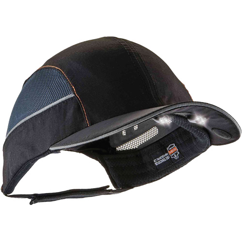 Ergodyne 23374 Casquette &agrave; bord long avec &eacute;clairage DEL Skullerz 8960, Noir