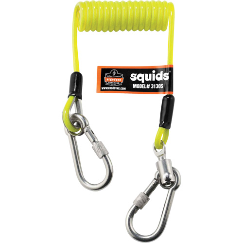 Ergodyne 19130 Coiled Cable Lanyard, Coil, Dual Carabiner
