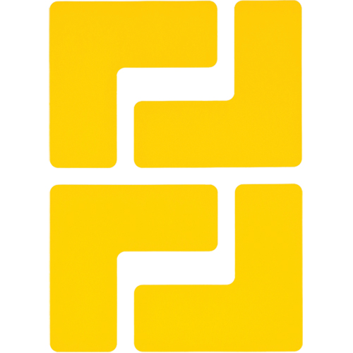 Brady 104433 Autocollants pour d&eacute;limitation des coins sur le sol, L, 5" lo x 2" la, Jaune, Polyester