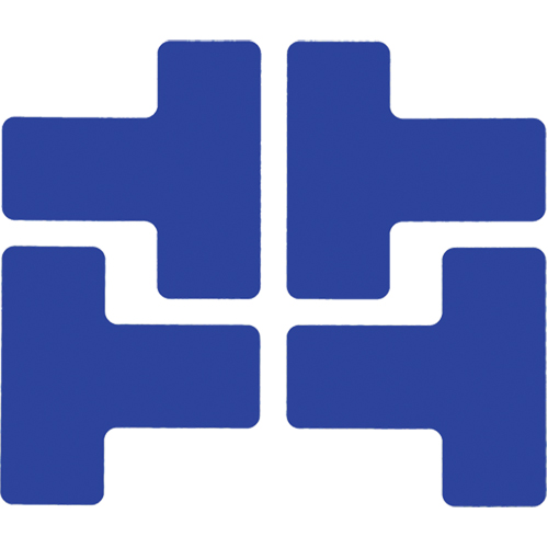 Brady 104438 Autocollants pour d&eacute;limitation des coins sur le sol, T, 5" lo x 2" la, Bleu, Polyester