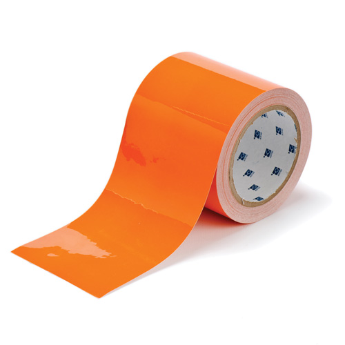 Brady 104376 ToughStripe&reg; Floor Marking Tape, 4" x 100', Polyester, Orange