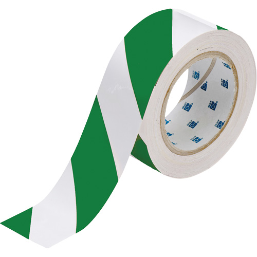 Brady 132436 ToughStripe&reg; Floor Marking Tape, 2" x 100', Polyester, Green and White