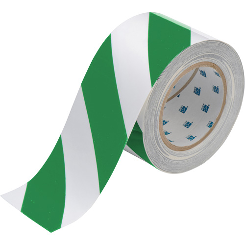Brady 132437 Ruban de marquage pour planchers ToughStripe, 3" x 100', Polyester, Vert et blanc