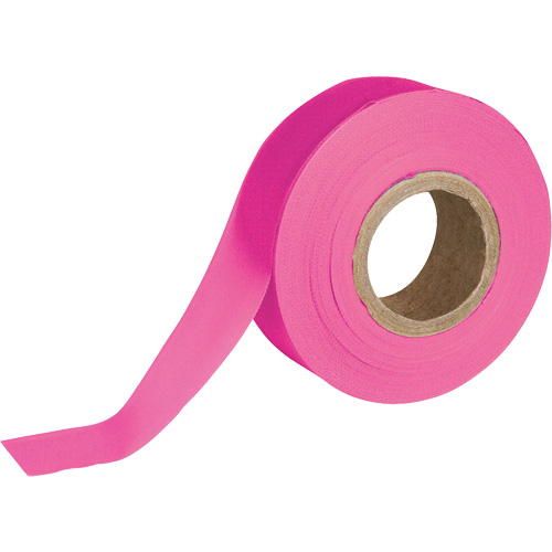 Brady 58354 Flagging Tape, 1.188" W x 150' L, Fluorescent Pink