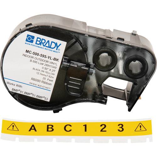 Brady M4C-500-595-YL-BK Label Maker Cartridge, Black