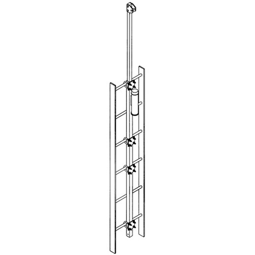 3M DBI Sala Protection Contre Les Chutes 6116054 Support sup&eacute;rieur et barre d'ancrage pour &eacute;chelle fixe Lad-Saf