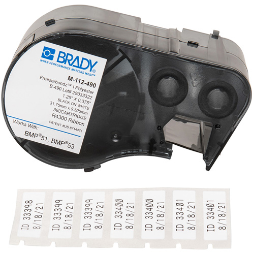 Brady M5-112-490 Cartouche pour imprimante d'&eacute;tiquettes &agrave; basse temp&eacute;rature, Noir