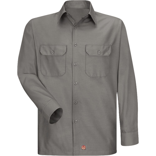 Red Kap SY50GY-RG-S Long Sleeve Ripstop Shirt, Men's, Small, Grey