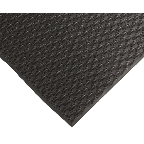 Wearwell 475.38X2X10UNSBK Kushion Walk Mats No.475, Pebbled, 2' x 10' x 3/8", Black, PVC