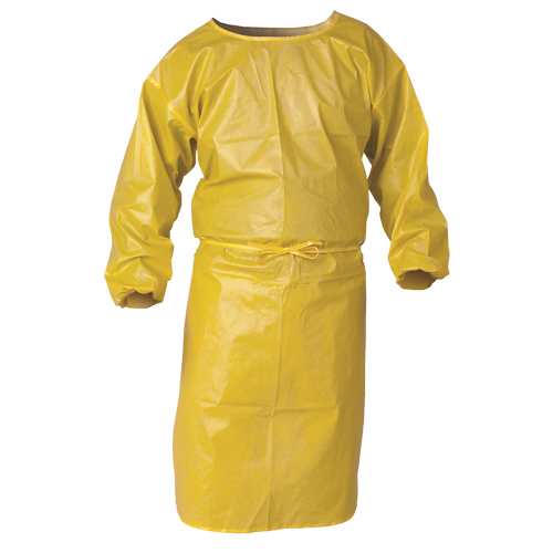 Ansell 09829 Blouse de protection contre la vaporisation de produits chimiques A70 KLEENGUARD, Polypropyl&egrave;ne, Jaune, 34" la x 44" lo