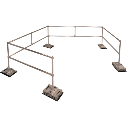 Liftsafe Fall Protection RGC-KIT-18 RoofGuard Classic System - Packaged Kits, Aluminum, 72" W x 216" L x 42" H