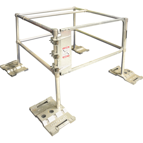 Liftsafe Fall Protection HG-KIT-08 Syst&egrave;me RoofGuard classique - Trousse pour trappe, Aluminium, 48" la x 48" lo x 42" ha