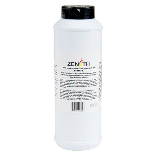 Produits de sécurité Zenith SFM474 Neutralisant absorbant de produit basique, Sec, 0,85 kg, Caustique