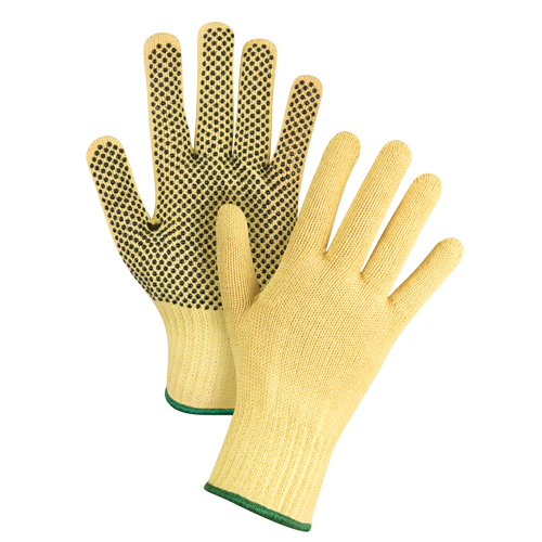 Produits de sécurité Zenith SFP797 Gants tricot&eacute;s sans couture &agrave; pois, Taille Moyen/8, Calibre 7, Rev&ecirc;tement PVC, Enveloppe en Kevlar, ASTM ANSI niveau A2/EN 388 niveau 3