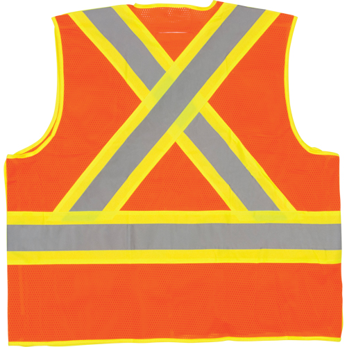 Work Zone Safety PV-OTT-XL 5-Point Tear-Away Premium Safety Vest , High Visibility Orange, Large/X-Large, Polyester