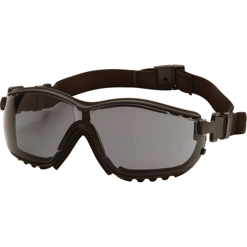 Pyramex GB1820ST Lunettes de s&eacute;curit&eacute; &eacute;tanches V2G, Lentille Grise/fum&eacute;e, Antibu&eacute;e/Anti-&eacute;gratignures, ANSI Z87+/R&eacute;pond ou surpasse la norme CSA Z94.3