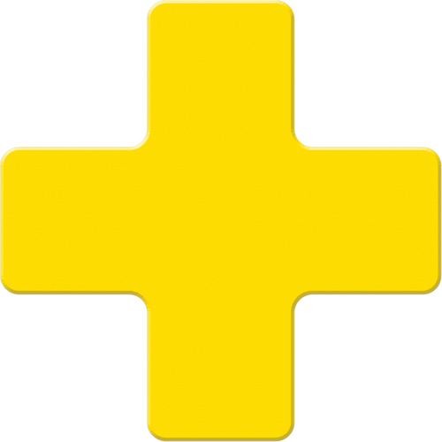 Incom Top Tape & Label ASM120Y Armor Stripe Lean/5S Markers, Cross, 6" L x 6" W, Yellow, Plastic