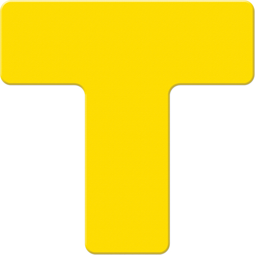 Incom Top Tape & Label ASM130Y Armor Stripe Lean/5S Markers, T, 6" L x 6" W, Yellow, Plastic