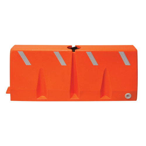 Diversified Plastics Inc. TB-5-10 Traffic Barriers, Water-Filled, 62.25" L x 24" H, Orange