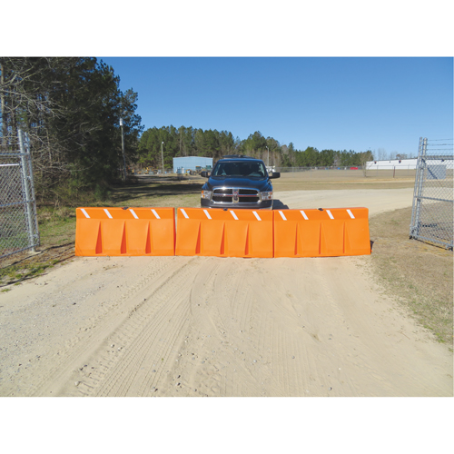 Diversified Plastics Inc. TB-5-10 Traffic Barriers, Water-Filled, 62.25" L x 24" H, Orange