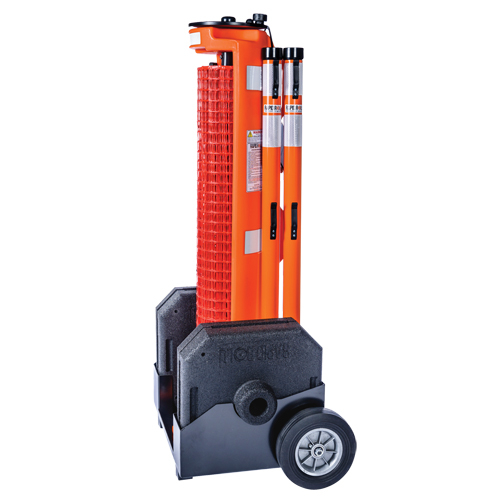 Rapidroll 70-7050 Wheeled Barrier, 50' L, Plastic, Orange