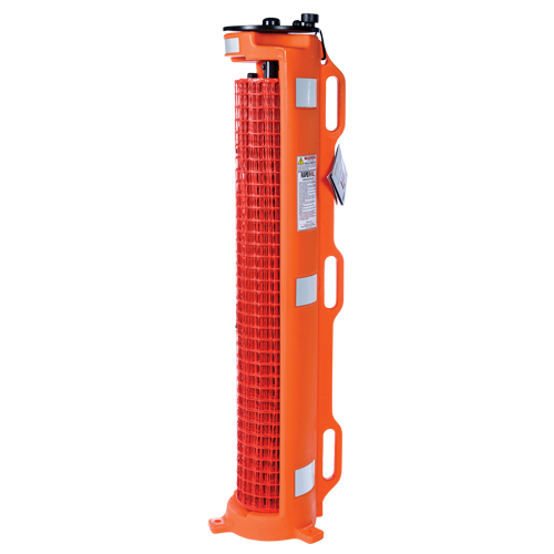 Rapidroll 70-7050 Wheeled Barrier, 50' L, Plastic, Orange