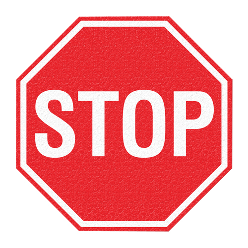 Incom Top Tape & Label FS1031V "Stop" Floor Sign, Adhesive, English with Pictogram