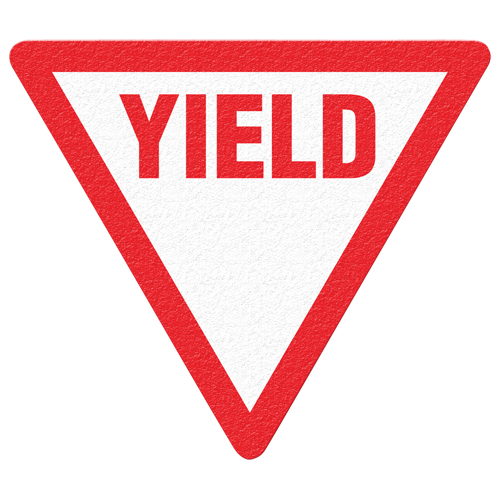 Incom Top Tape & Label FS1035V Panneau de signalisation au sol  Yield , Adh&eacute;sif, Anglais avec pictogramme