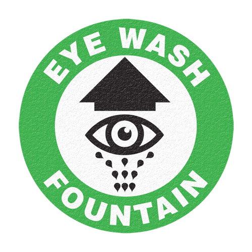 Incom Top Tape & Label FS1007V "Eye Wash Fountain" Floor Sign, Adhesive, English with Pictogram