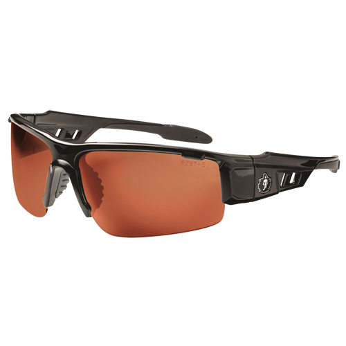 Ergodyne 52021 Lunettes de s&eacute;curit&eacute; Skullerz Dagr, Lentille Cuivre, Anti-&eacute;gratignures/Polaris&eacute;, ANSI Z87+/R&eacute;pond ou surpasse la norme CSA Z94.3