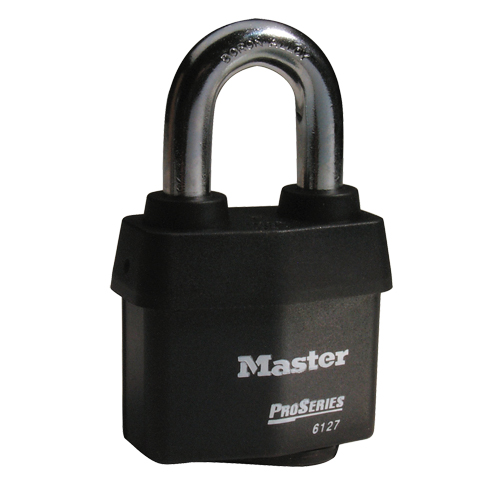 Master Lock 6127 Cadenas Weather Tough Pro-Series, Cl&eacute;s diff&eacute;rentes, Acier lamin&eacute;, Largeur de 2-5/8"